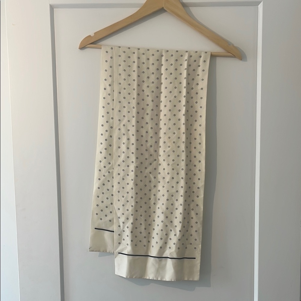 J Crew Polka Dot Cream satin scarf